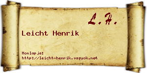 Leicht Henrik névjegykártya